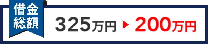 借金 総額 325万円 - 200万円